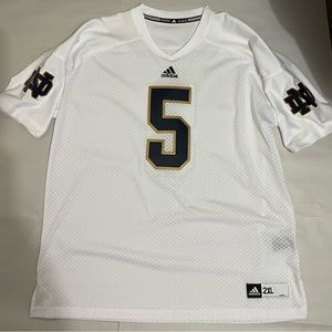 Notre Dame white adidas #5 jersey 2XL